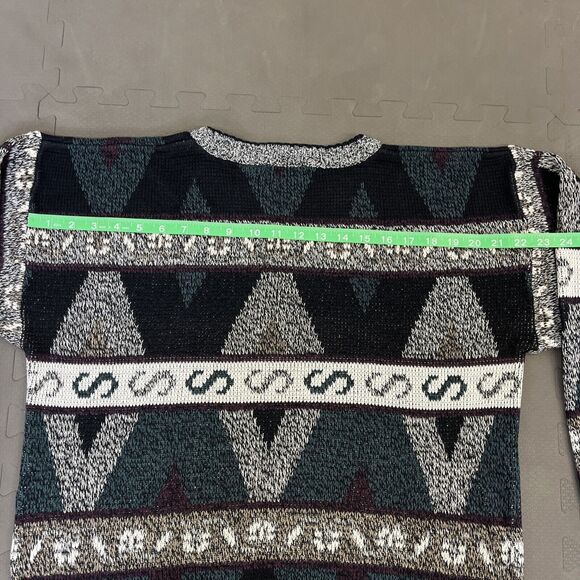 Vintage Expressions Geometric Pullover Sweater Men's Medium Crew Neck Grandpa FS - Picture 10 of 11